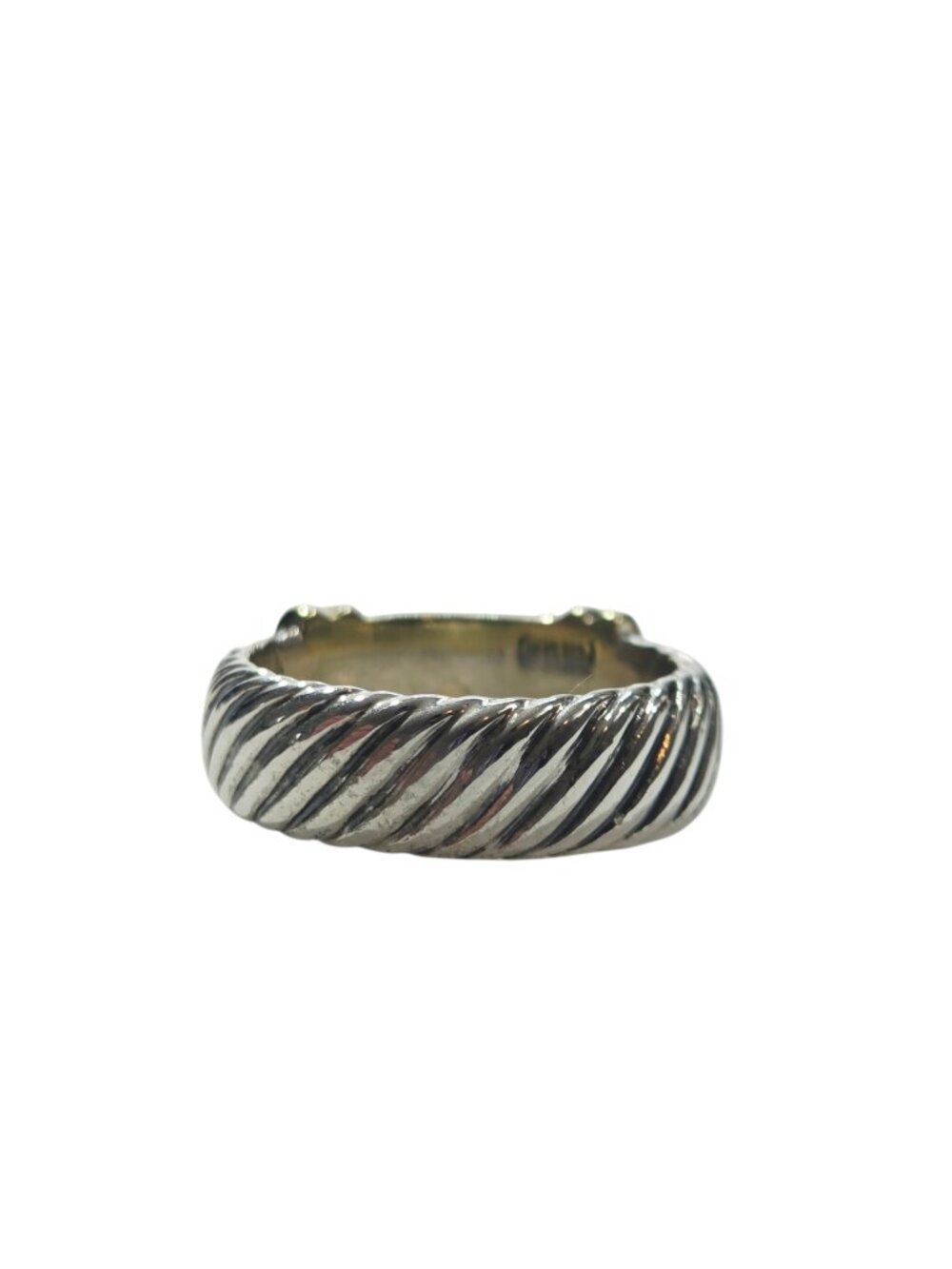 David Yurman 14K Yellow Gold and Sterling Silver Diamond Metro Band 6 #25224 - Picture 2 of 10